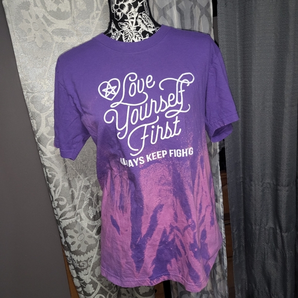 Bleach dyed supernatural always Keep Fighting campaign tee size m self - Picture 1 of 6